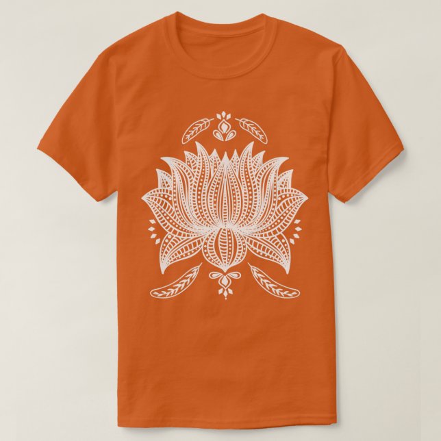 Lotus Floral Mandala Zen Mediation Peace Namaste Y T-Shirt (Design Front)