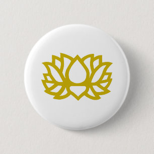 Lotus flower 6 cm round badge