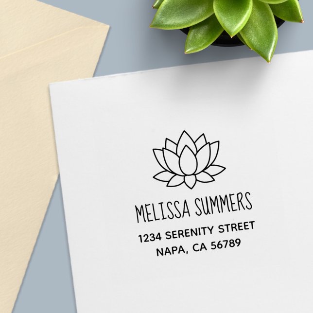 Lotus Flower Address Self-inking Stamp (Creator Uploaded)