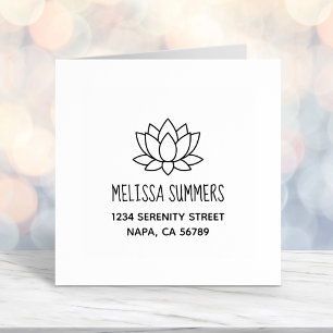 Lotus Flower Address Self-inking Stamp