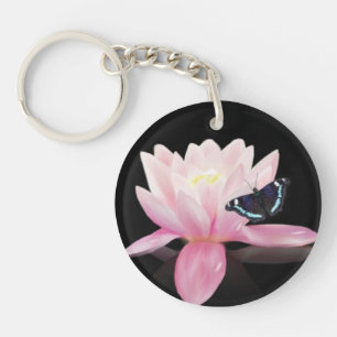 Lotus Flower and Butterfly Key Chain