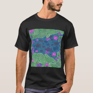 Lotus flower and cute small fish T-Shirt