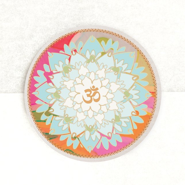 Lotus Flower and Om Symbol Mandala Sticker (Creator Uploaded)