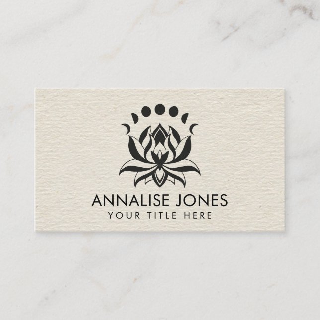 Lotus flower and phases of the moon business card (Front)