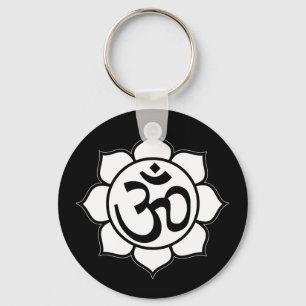 Lotus Flower Aum Symbol Key Ring