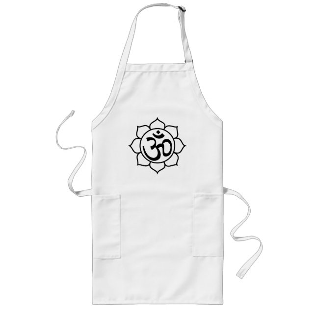 Lotus Flower Aum Symbol Long Apron (Front)