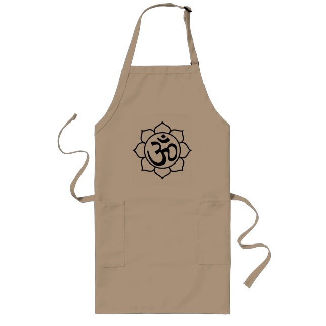 Lotus Flower Aum Symbol Long Apron (Front)