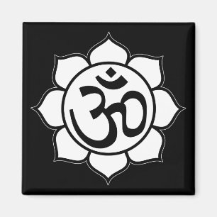 Lotus Flower Aum Symbol Magnet