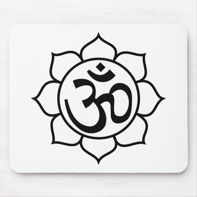 Lotus Flower Aum Symbol Mouse Pad (Front)