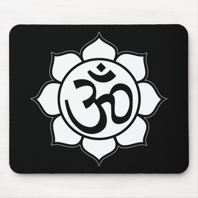 Lotus Flower Aum Symbol Mouse Pad (Front)