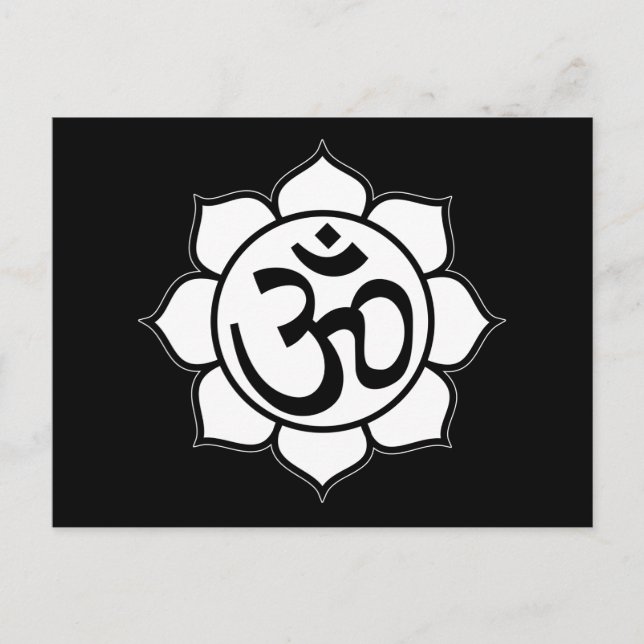 Lotus Flower Aum Symbol Postcard (Front)