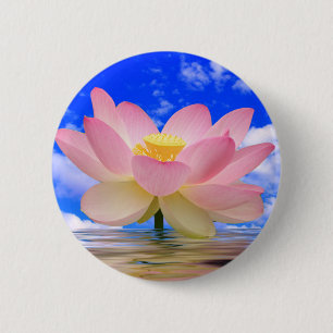 Lotus Flower Born in Water 6 Cm Round Badge