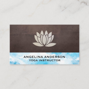 Lotus Flower   Brown Texture   Clouds in the Sky Business Card