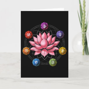 Lotus Flower Chakra Symbol Zen Yoga Sacred Geometr Card
