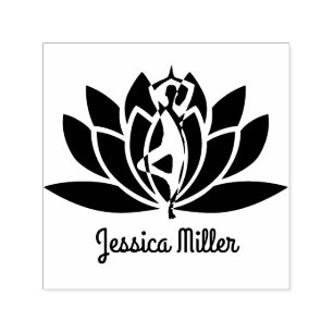 Lotus flower custom Signature Self-inking Stamp
