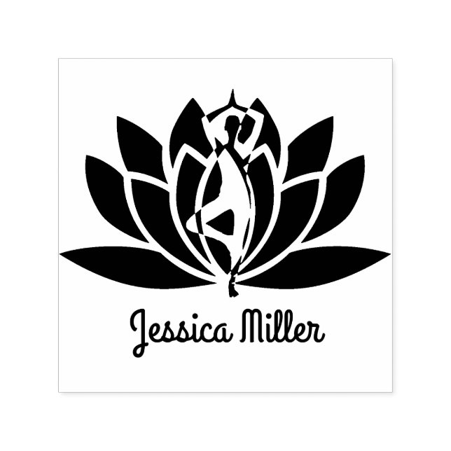 Lotus flower custom Signature  Self-inking Stamp (Design)