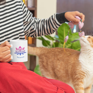 Lotus flower custom text coffee mug