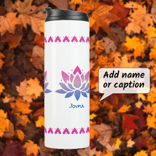 Lotus flower custom text thermal tumbler