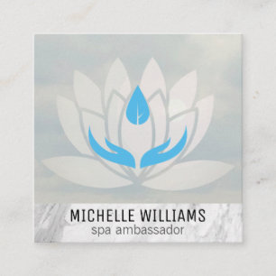 Lotus Flower Day Spa Massage Therapist Square Business Card