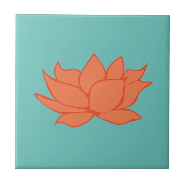 Lotus Flower Decorative Tile (Front)