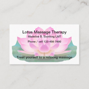 Lotus Flower Design Massage Theme Business Card