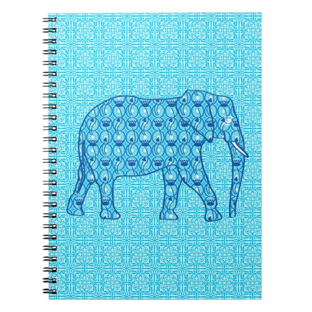 Lotus flower elephant - turquoise notebook (Front)