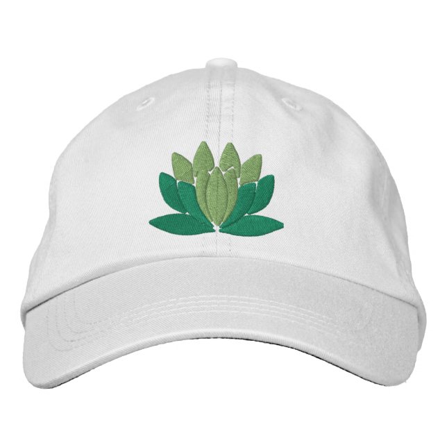 Lotus Flower Embroidered Hat (Front)