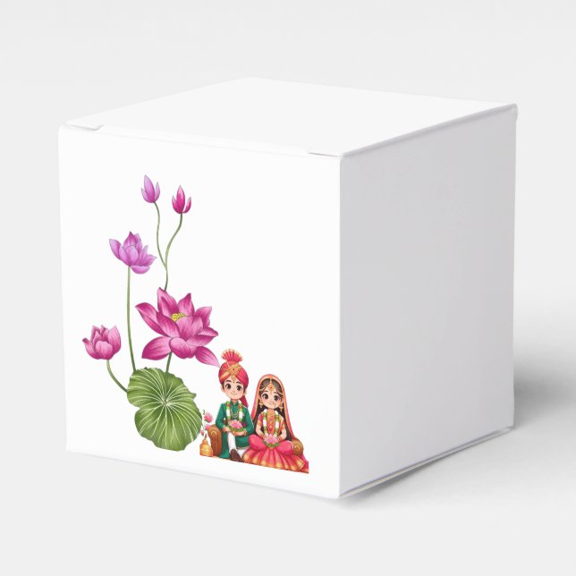 Lotus Flower  Favour Box (Front Side)