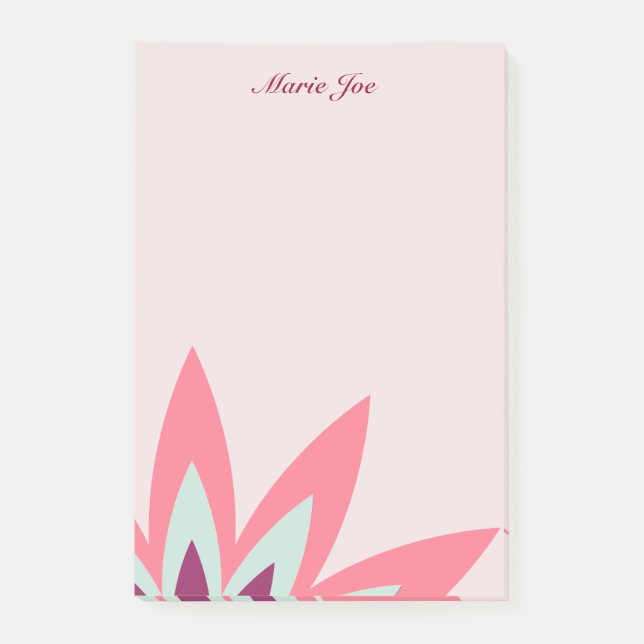 Lotus Flower Floral Boarder Prints Post-it Notes (Front)