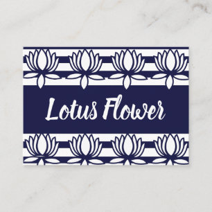 Lotus Flower Floral Stripe Business Card