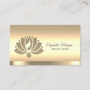 Lotus Flower Gold Glitter Beauty Salon Business Card