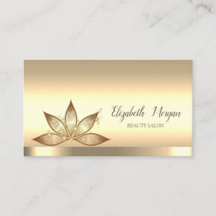 Lotus Flower Gold Sparkle Business Card