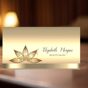 Lotus Flower Gold Sparkle Business Card