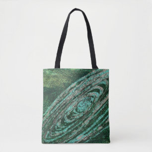 Lotus Flower Green Galaxy Tote Bag
