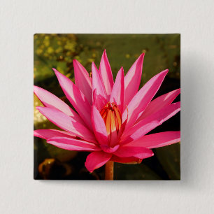 Lotus Flower in the Nature 15 Cm Square Badge