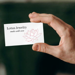 Lotus flower jewelry jeweler logo discount code magnetic business card