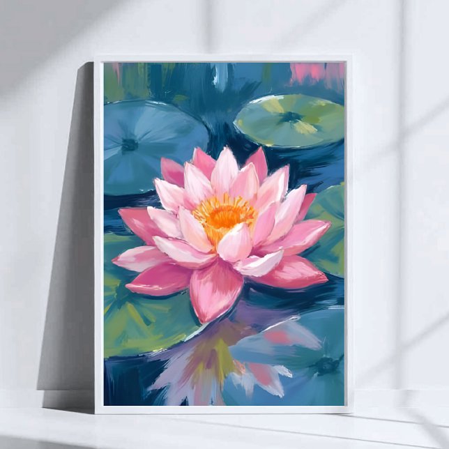 Lotus Flower Lily Pad Watercolor Poster (Creator Uploaded)