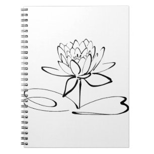 Lotus Flower Line Art Blossom Bloom Petal Notebook
