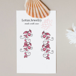 Lotus flower logo earring jewellery display card 