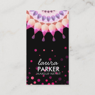 Lotus Flower Logo Elegant Makeup Artist Business Card
