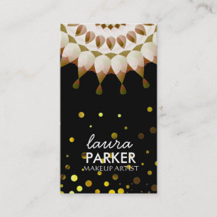 Lotus Flower Logo Elegant Makeup Artist Business Card