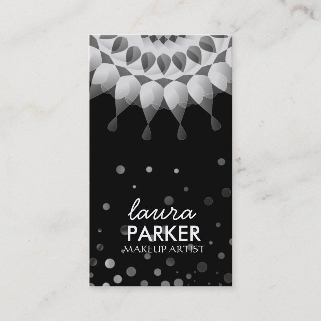 Lotus Flower Logo Elegant Makeup Artist Business Card (Front)