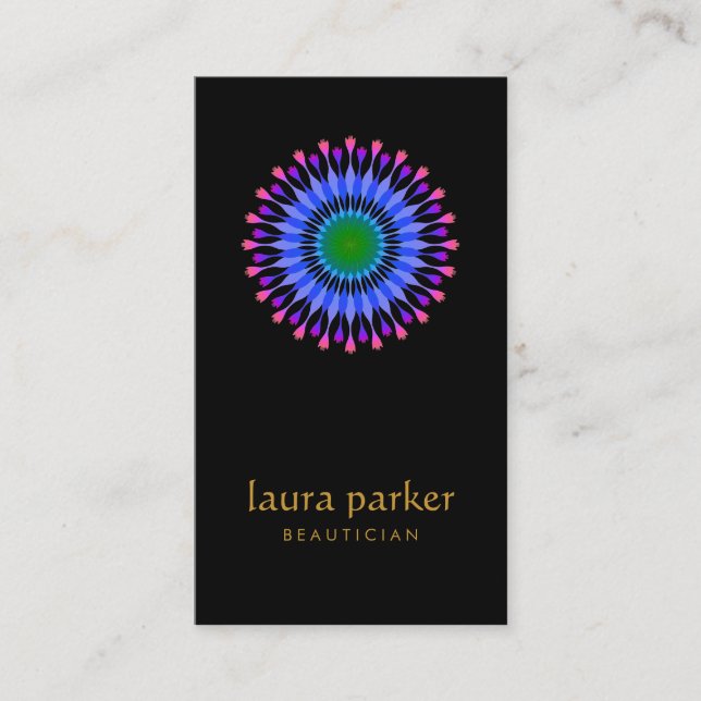 Lotus Flower Logo Healing Therapy Yoga Holistic Business Card (Front)