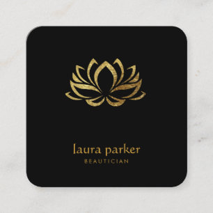 Lotus Flower Logo Healing Therapy Yoga Holistic Square Business Card