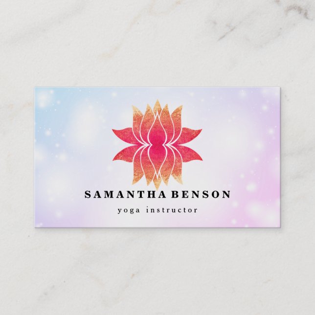 Lotus Flower Logo Yoga Business Card (Front)