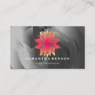 Lotus Flower Logo Yoga Business Card