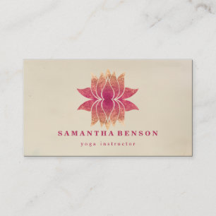 Lotus Flower Logo Yoga Business Card