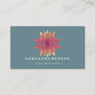 Lotus Flower Logo Yoga Business Card
