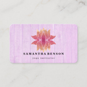 Lotus Flower Logo Yoga Business Card