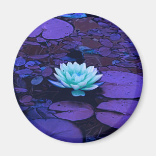 Lotus Flower Magical Purple Blue Turquoise Floral Magnet